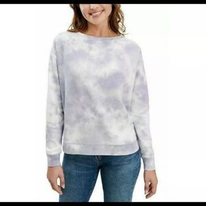 Splendid thermal lavender tie dye crew neck top, new, medium